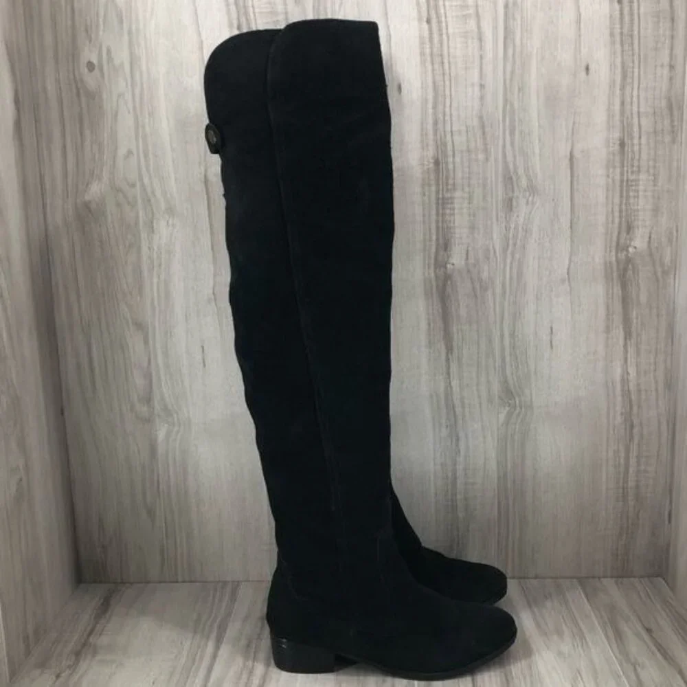Plomo OTK Boots Women's EU 37 Black Suede Over The Knee